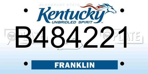 B484221 Kentucky License Plate