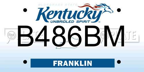 B486BM Kentucky License Plate