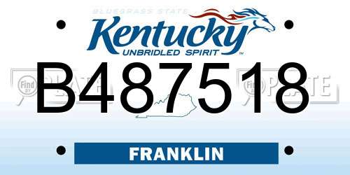 B487518 Kentucky License Plate