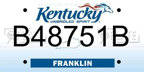 B48751B Kentucky License Plate