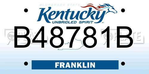 B48781B Kentucky License Plate