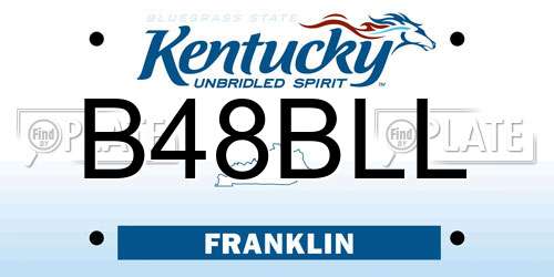 B48BLL Kentucky License Plate