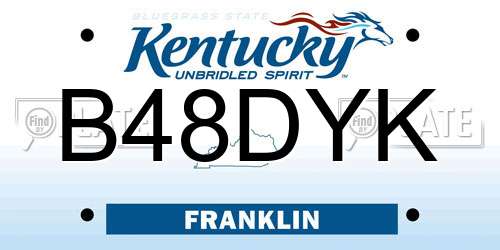 B48DYK Kentucky License Plate