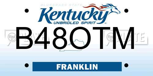 B48OTM Kentucky License Plate