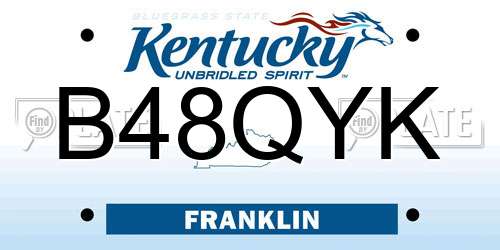 B48QYK Kentucky License Plate