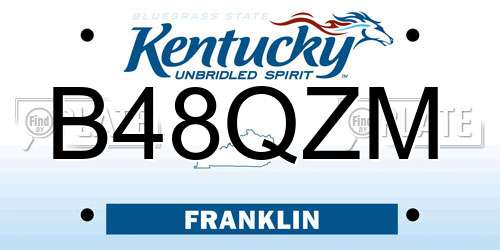 B48QZM Kentucky License Plate