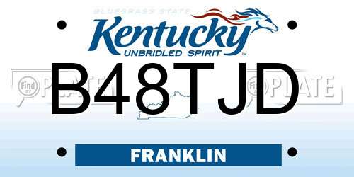 B48TJD Kentucky License Plate