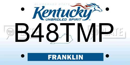 B48TMP Kentucky License Plate