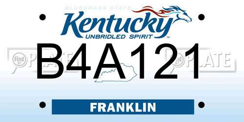 B4A121 Kentucky License Plate