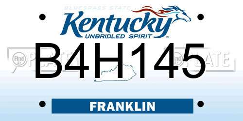 B4H145 Kentucky License Plate
