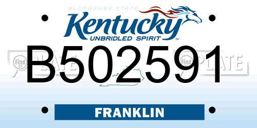 B502591 Kentucky License Plate