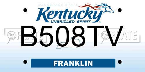 B508TV Kentucky License Plate