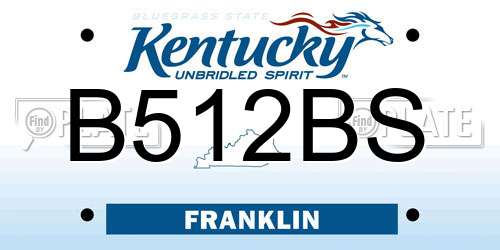 B512BS Kentucky License Plate