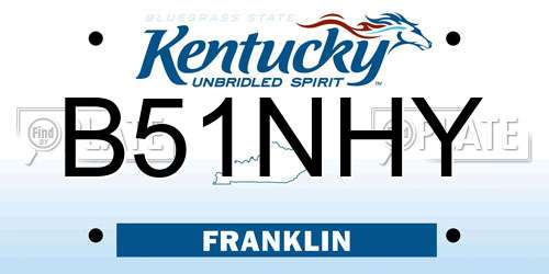 B51NHY Kentucky License Plate