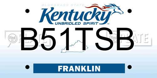 B51TSB Kentucky License Plate