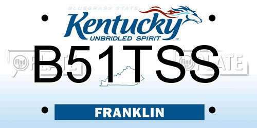 B51TSS Kentucky License Plate