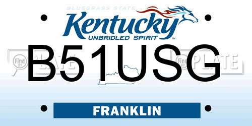 B51USG Kentucky License Plate