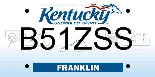 B51ZSS Kentucky License Plate