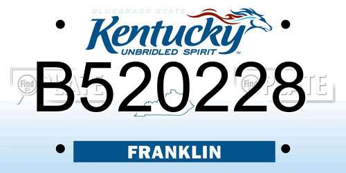 B520228 Kentucky License Plate