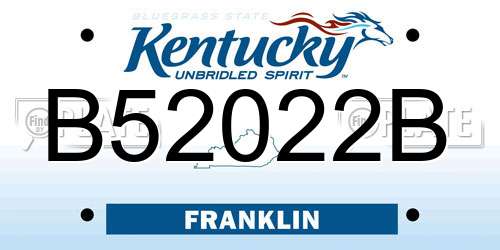 B52022B Kentucky License Plate
