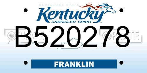 B520278 Kentucky License Plate