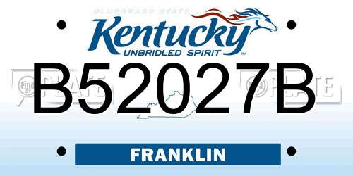 B52027B Kentucky License Plate