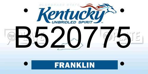B520775 Kentucky License Plate