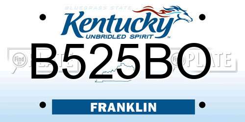 B525BO Kentucky License Plate