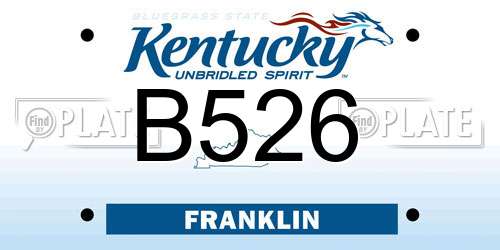 B526 Kentucky License Plate