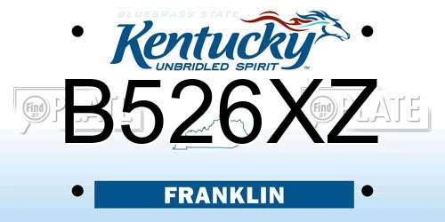 B526XZ Kentucky License Plate