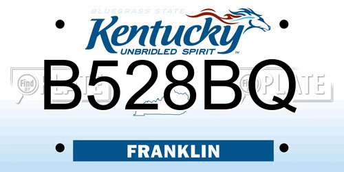 B528BQ Kentucky License Plate