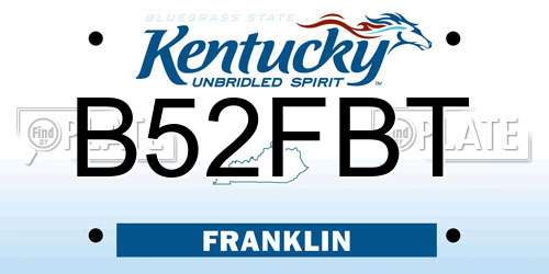 B52FBT Kentucky License Plate