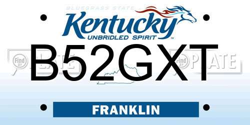 B52GXT Kentucky License Plate