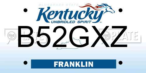 B52GXZ Kentucky License Plate