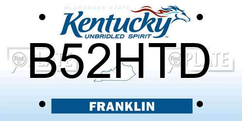 B52HTD Kentucky License Plate