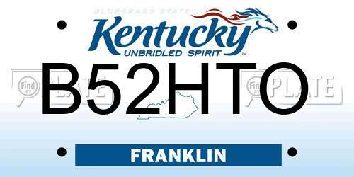 B52HTO Kentucky License Plate
