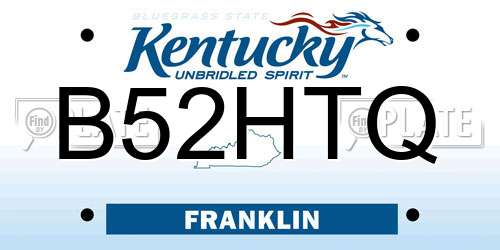 B52HTQ Kentucky License Plate