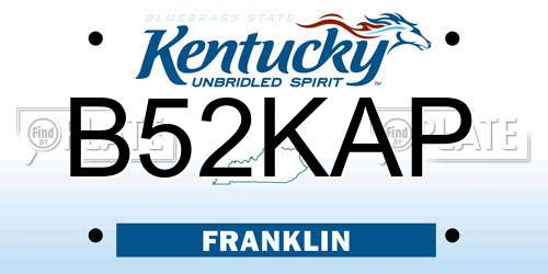 B52KAP Kentucky License Plate
