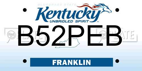 B52PEB Kentucky License Plate
