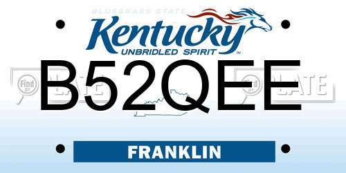 B52QEE Kentucky License Plate