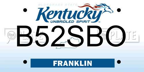 B52SBO Kentucky License Plate
