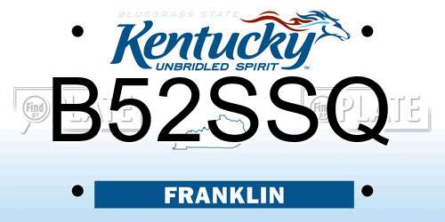 B52SSQ Kentucky License Plate