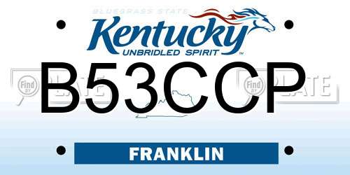 B53CCP Kentucky License Plate
