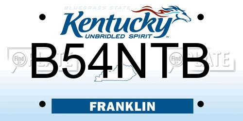B54NTB Kentucky License Plate
