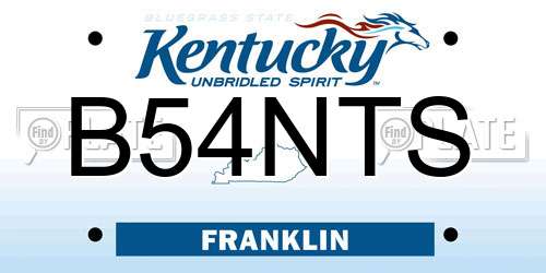 B54NTS Kentucky License Plate
