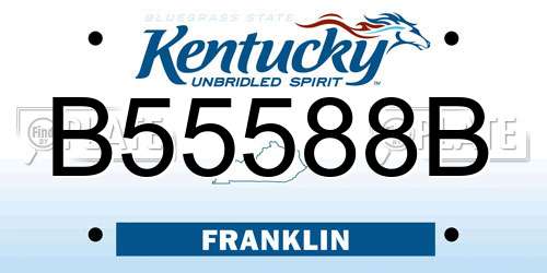 B55588B Kentucky License Plate