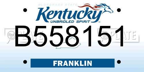 B558151 Kentucky License Plate