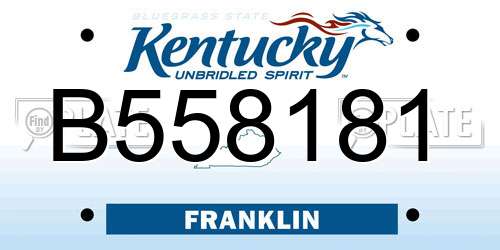 B558181 Kentucky License Plate