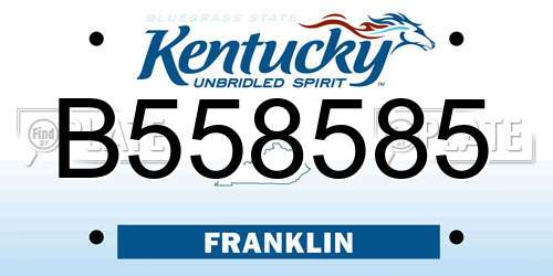 B558585 Kentucky License Plate