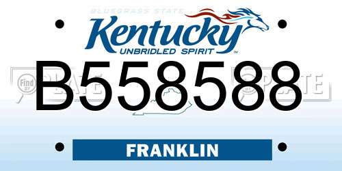 B558588 Kentucky License Plate